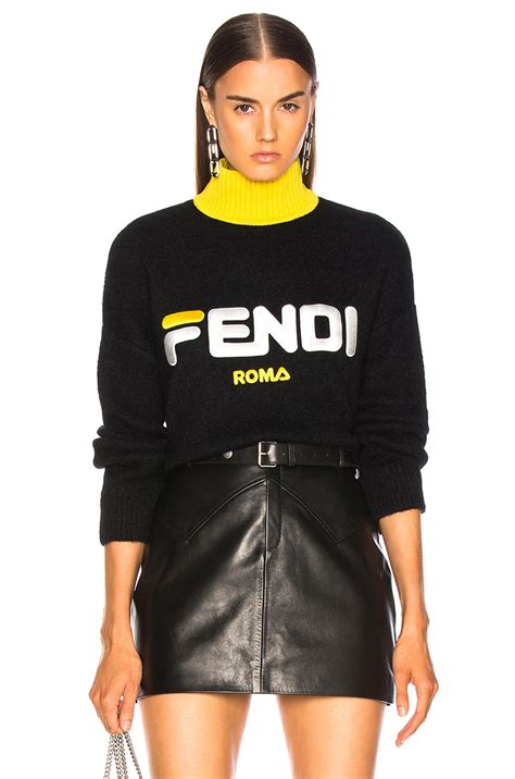 fendi black strap sweater|fendi oversized sweater.